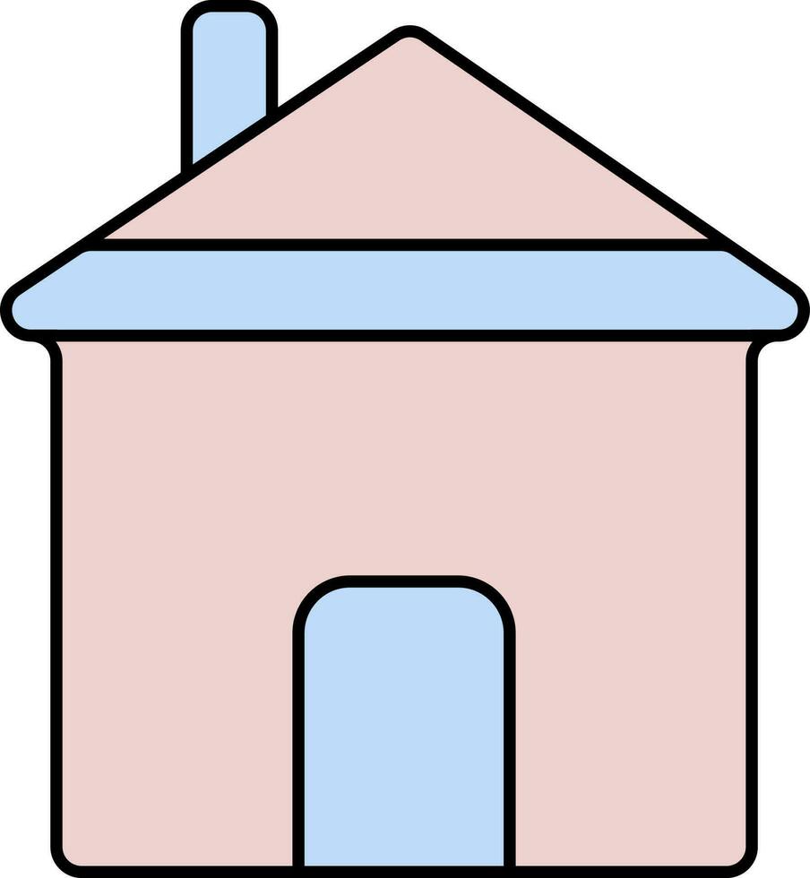 geïsoleerd huis icoon in roze en blauw kleur. vector