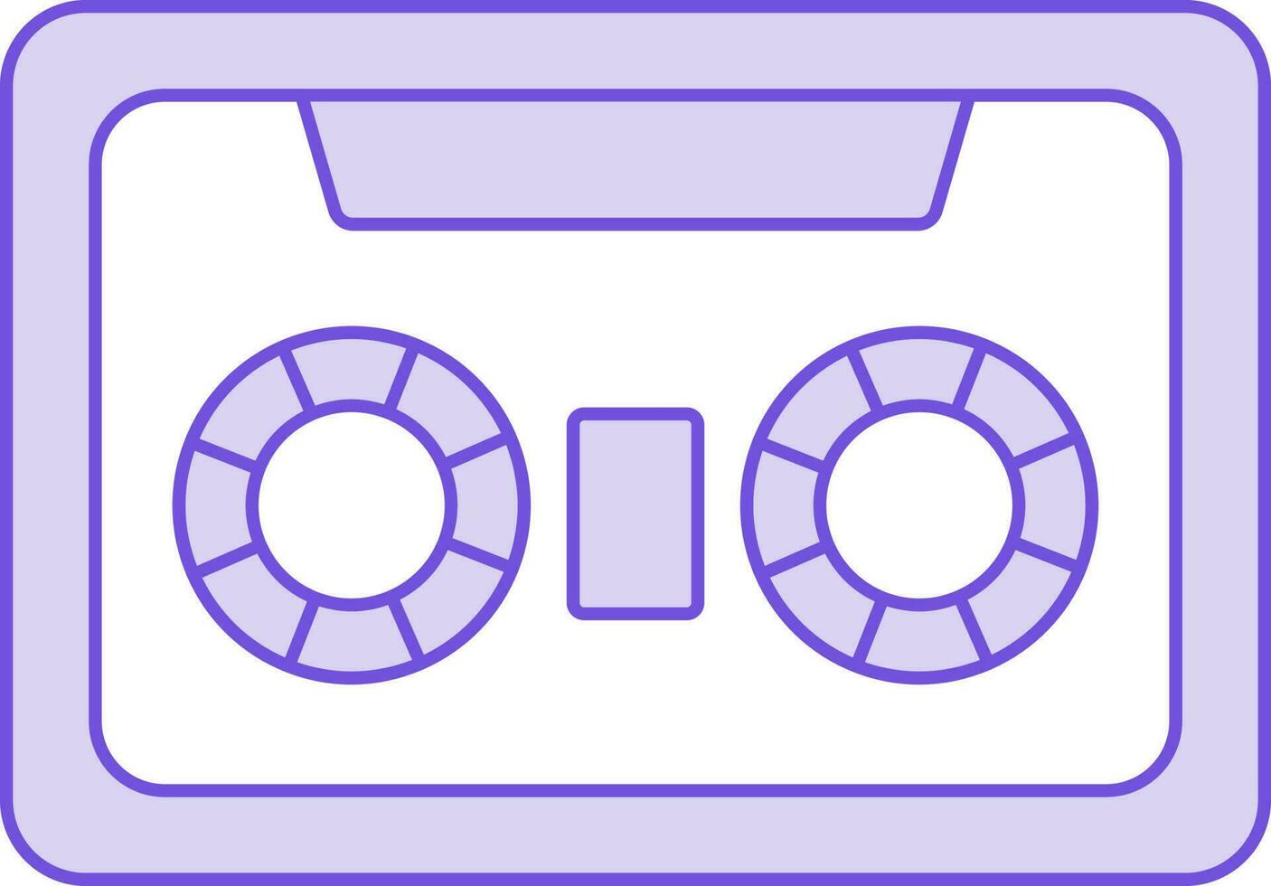 cassette icoon in Purper en wit kleur. vector