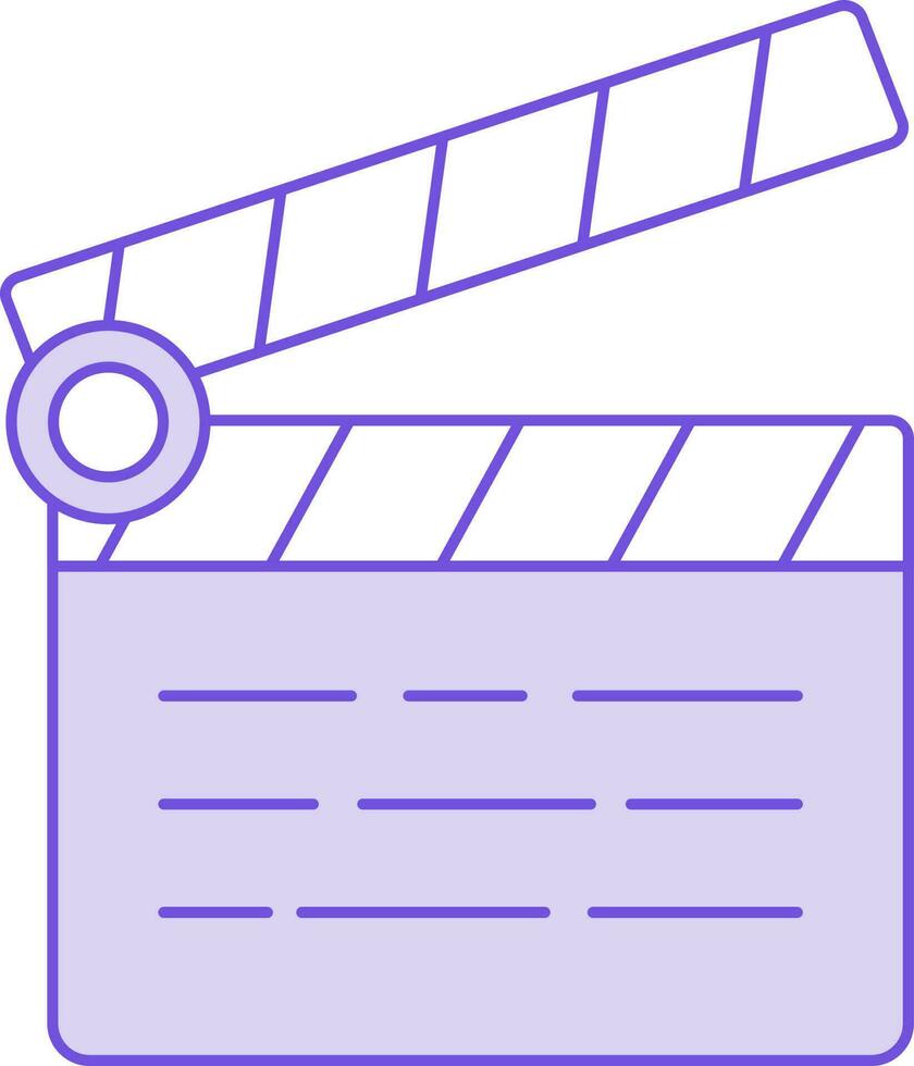 Filmklapper icoon in Purper en wit kleur. vector