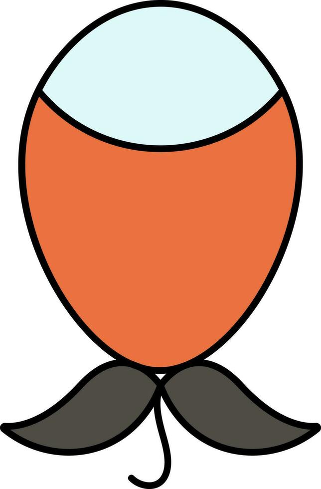 vlak stijl ballon met snor icoon. vector