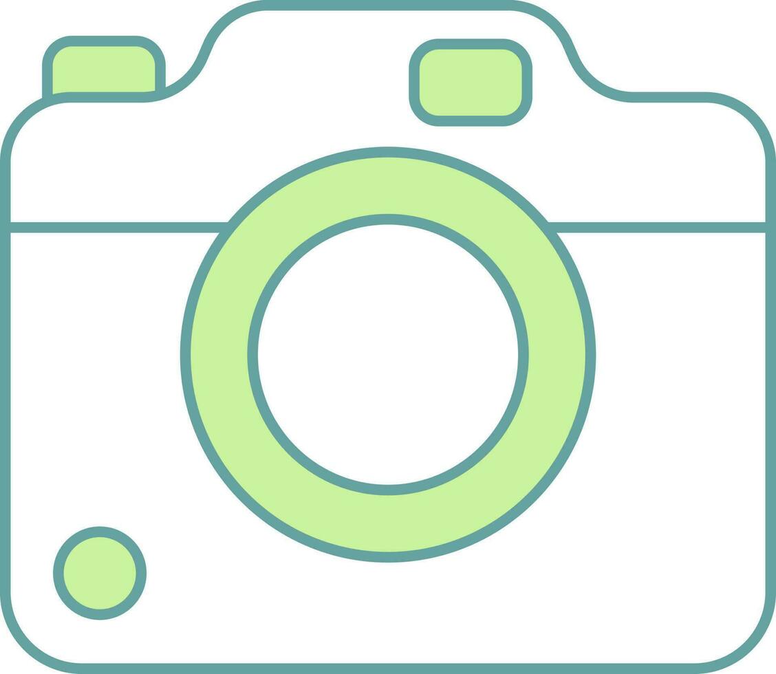 camera icoon in groen en wit kleur. vector