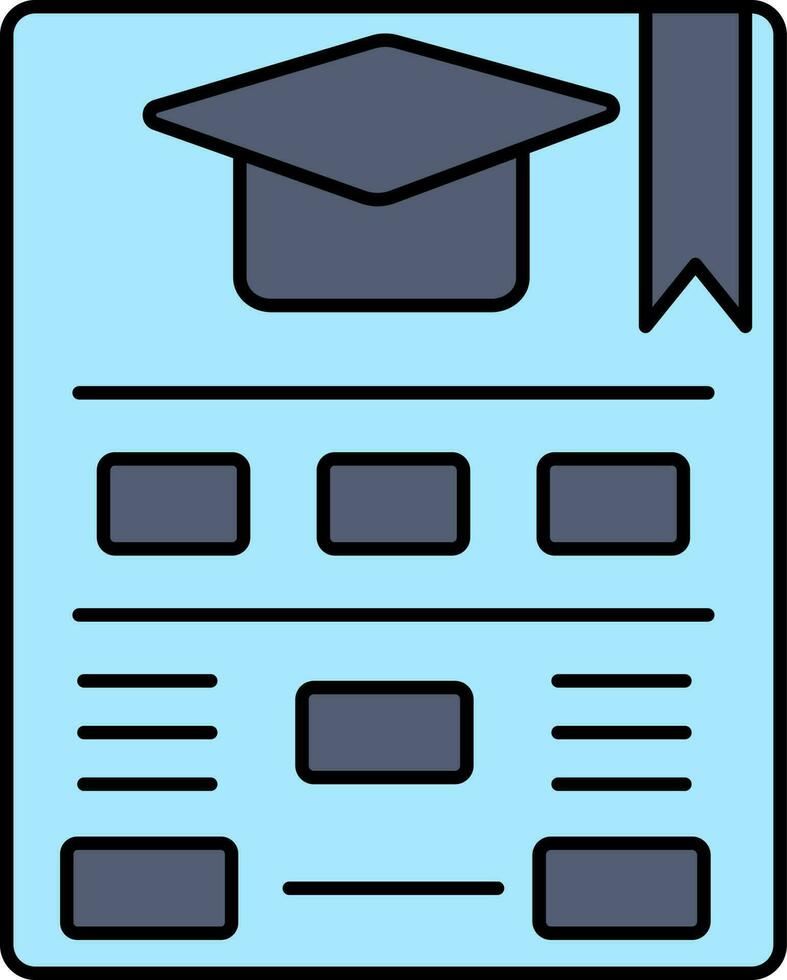 diploma uitreiking certificaat icoon in blauw kleur. vector