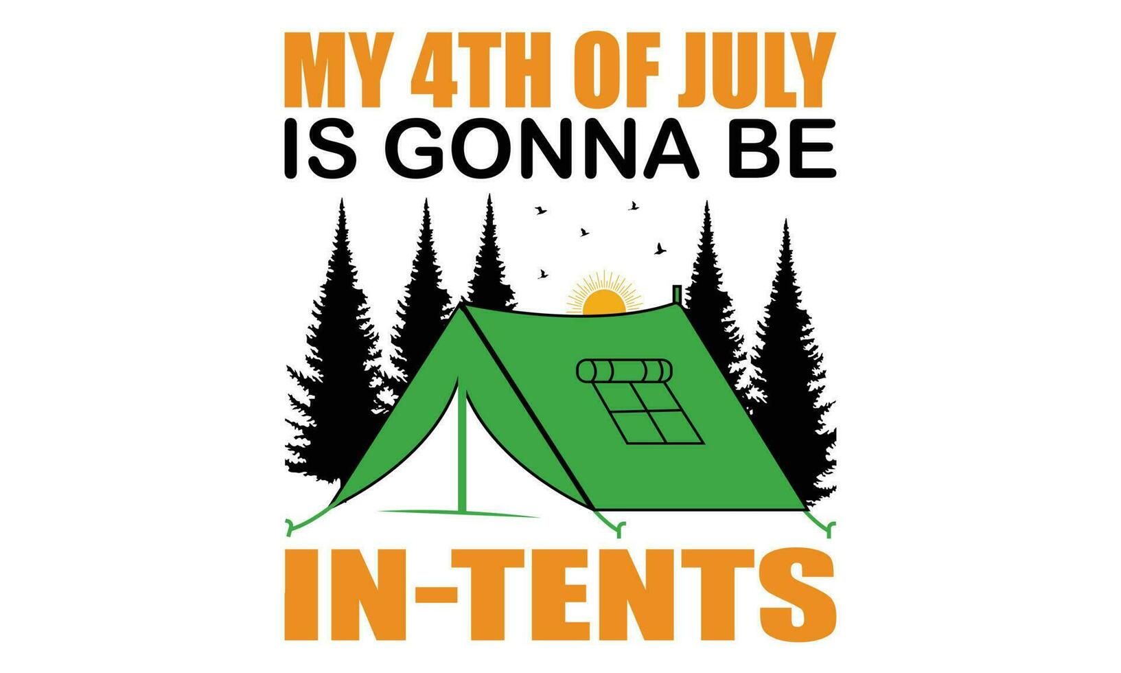 4e van juli kampeerder, onafhankelijkheid dag. camping, hiking, buitenshuis avontuur grafisch vector illustratie grappig typografie leuze tekst voor t overhemd ontwerp, afdrukken, poster. zomer reizen insigne gezegde,