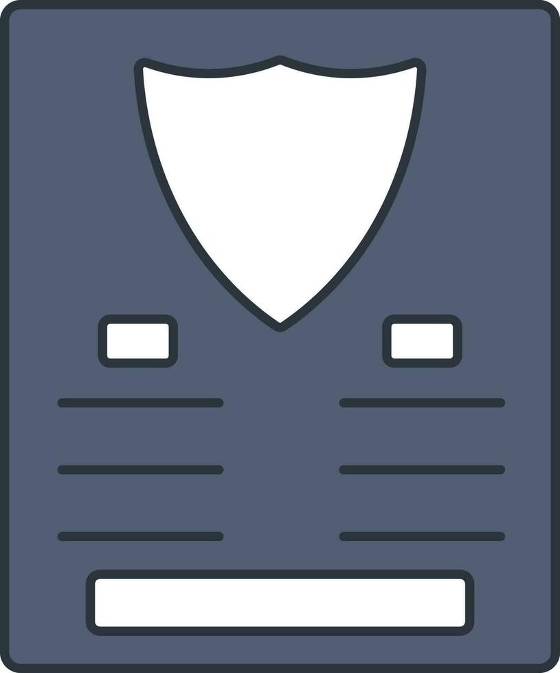 verzekering papier icoon in blauw en wit kleur. vector