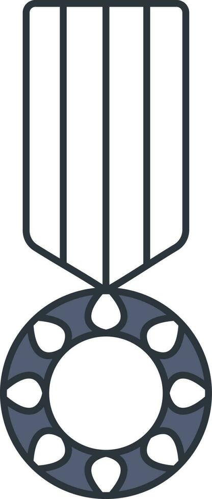 medaille icoon in blauw en wit kleur. vector