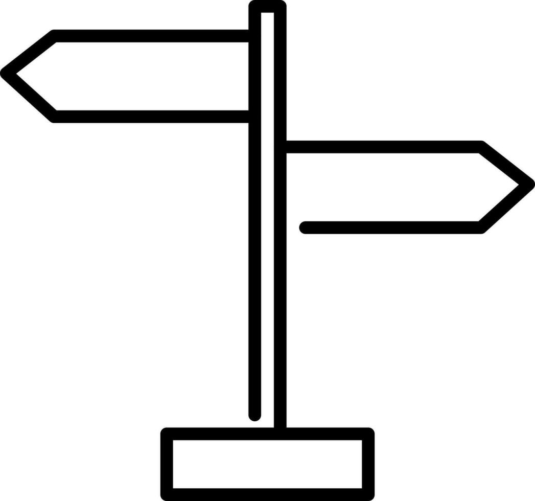 dubbele richting teken bord icoon in zwart schets. vector