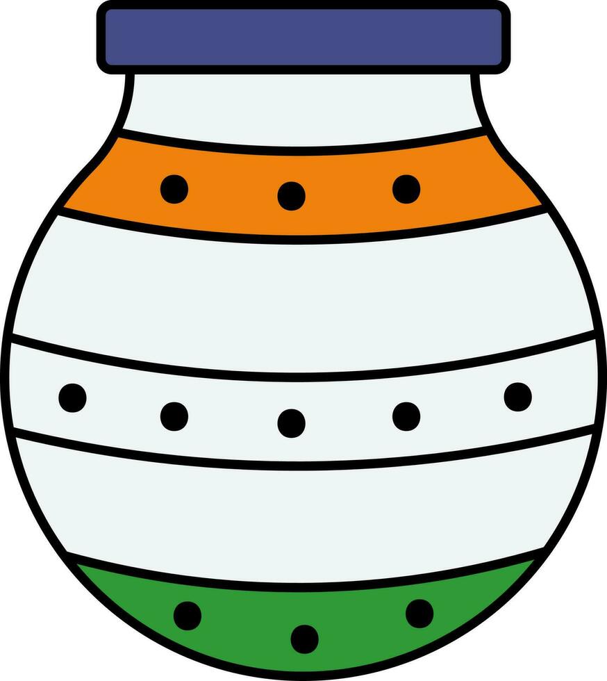 kleurrijk keramisch pot icoon in vlak stijl. vector