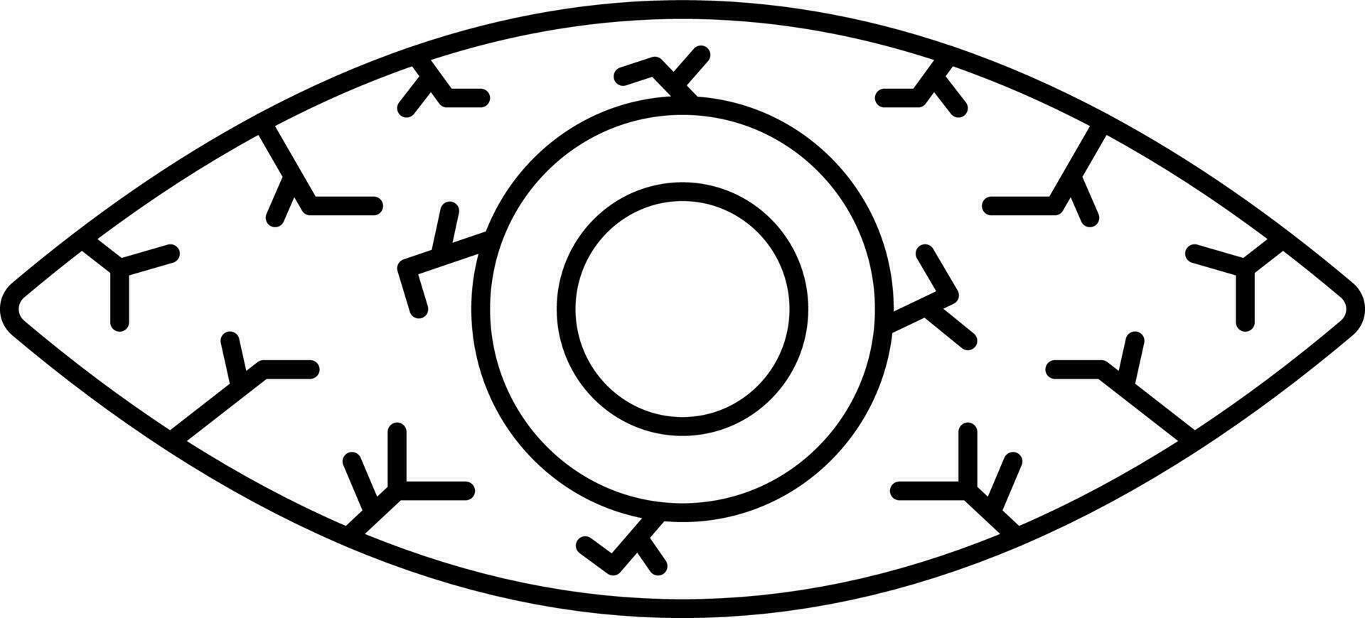 allergisch oog icoon in zwart schets. vector