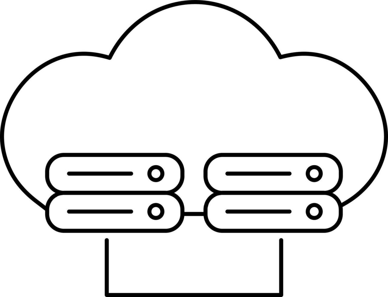 wolk server icoon in schets stijl. vector
