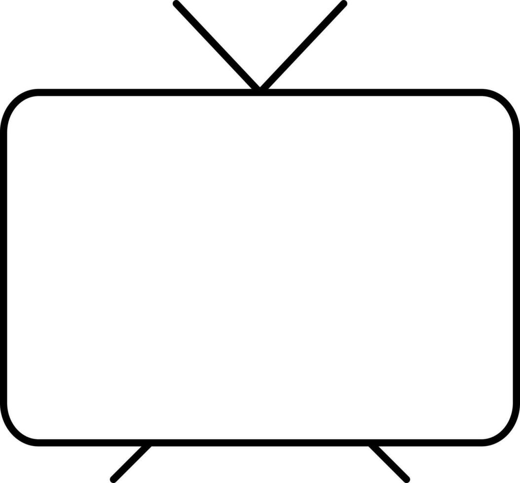 antenne LED TV icoon in zwart schets. vector