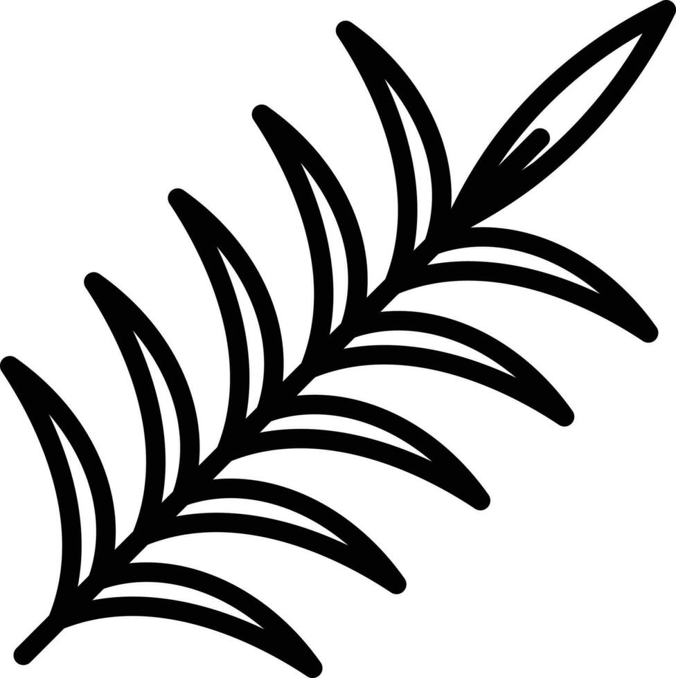 palm blad icoon of symbool in zwart lijn kunst. vector