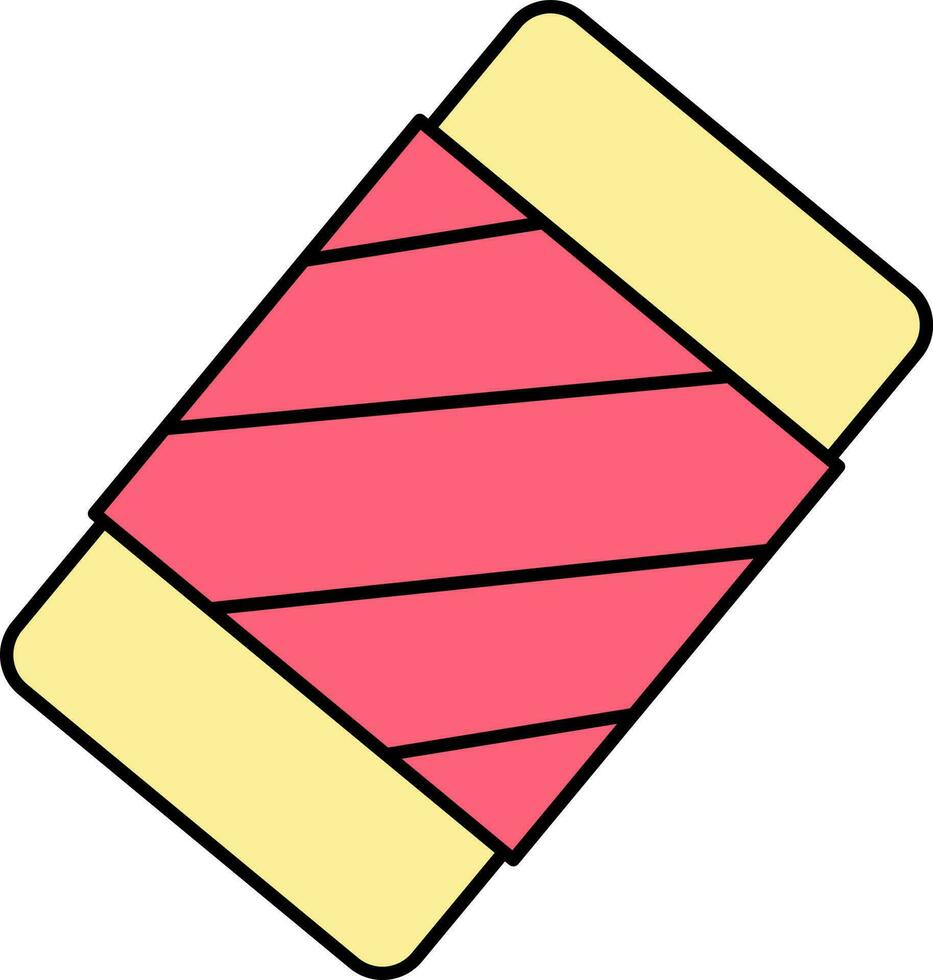 gom icoon in rood en geel kleur. vector