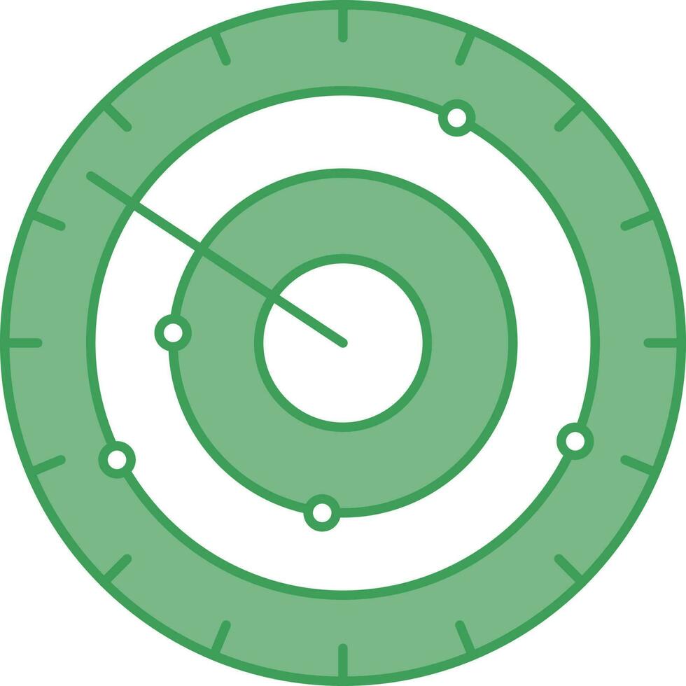 doelwit of scherpschutter bord icoon in groen en wit kleur. vector