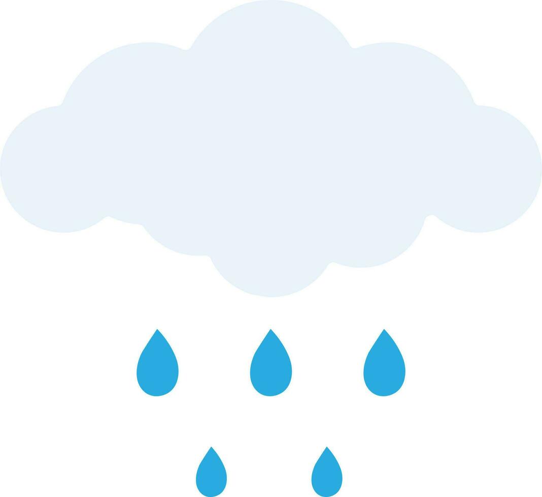 geïsoleerd regenachtig wolk icoon in blauw en wit kleur. vector