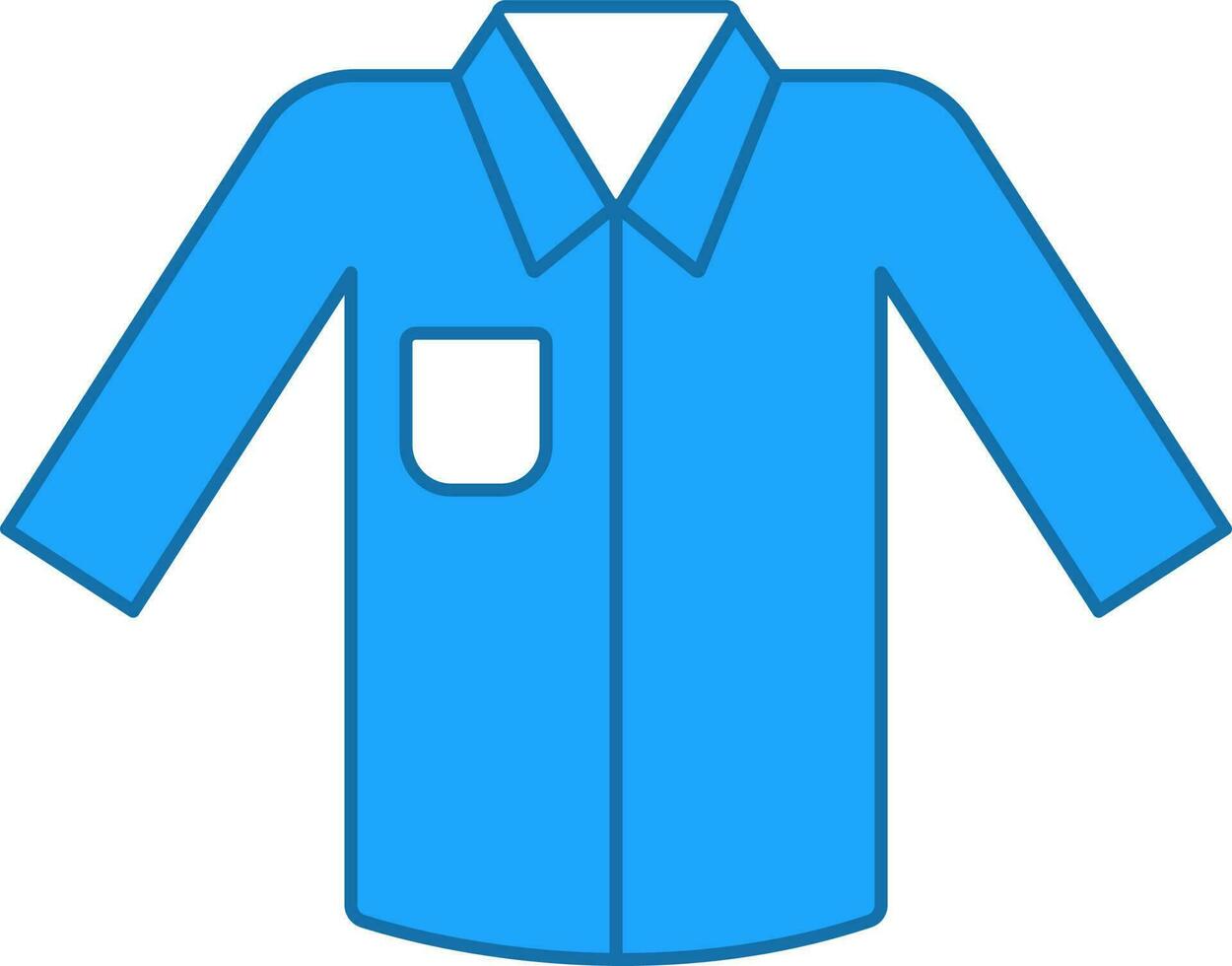 overhemd vector illustratie in blauw en wit kleur.