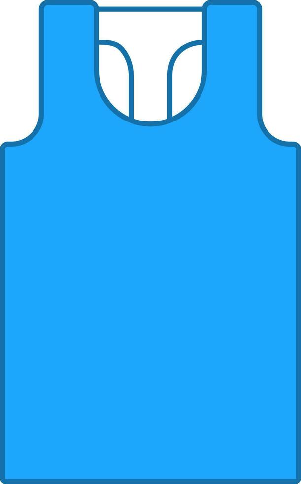 ondershirt of tank top icoon in blauw en wit kleur. vector