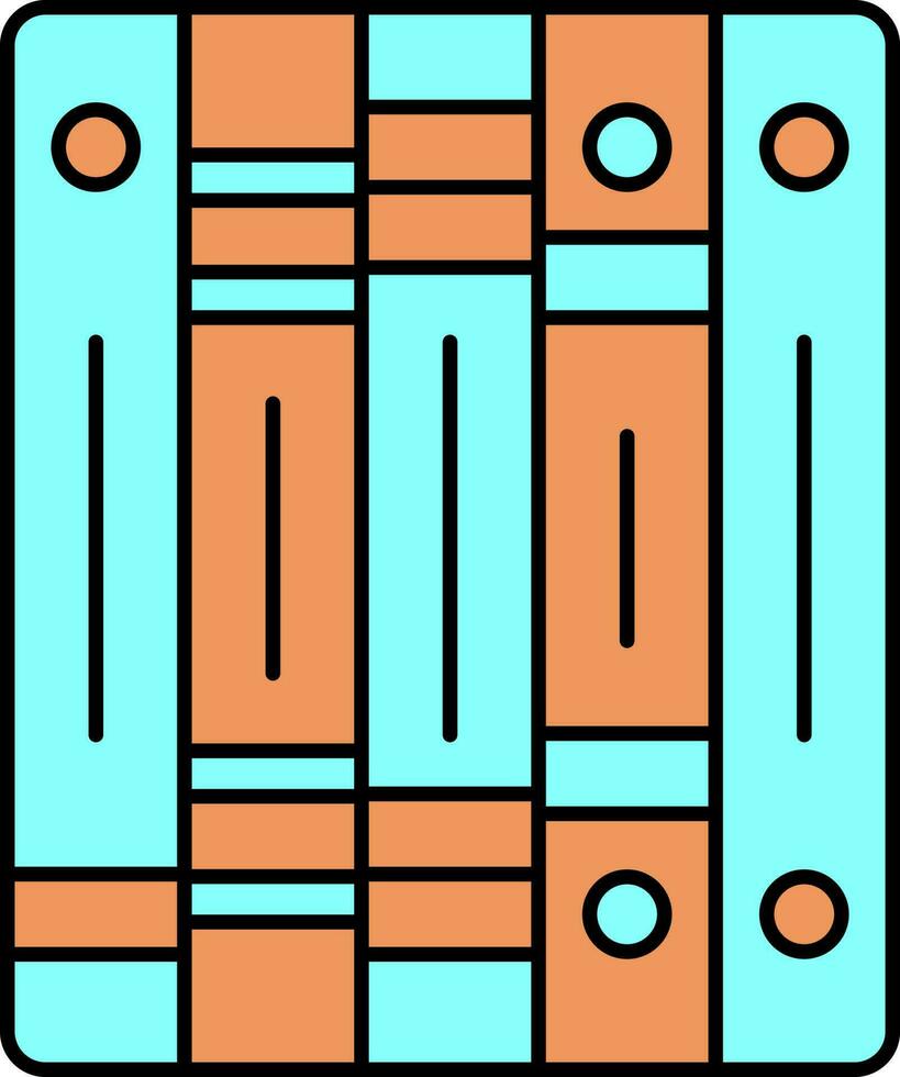 ring bindmiddel icoon in cyaan en oranje kleur. vector