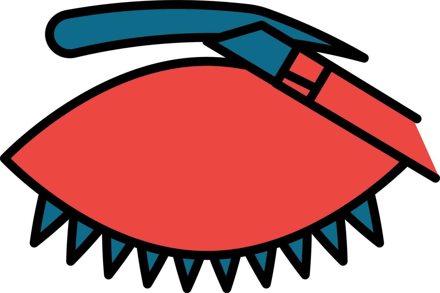 oog insnijding icoon in blauw en rood kleur. vector