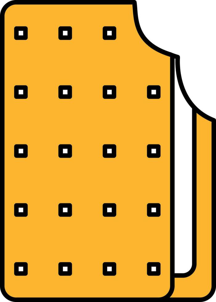 vlak stijl room biscuit icoon in geel en wit kleur. vector
