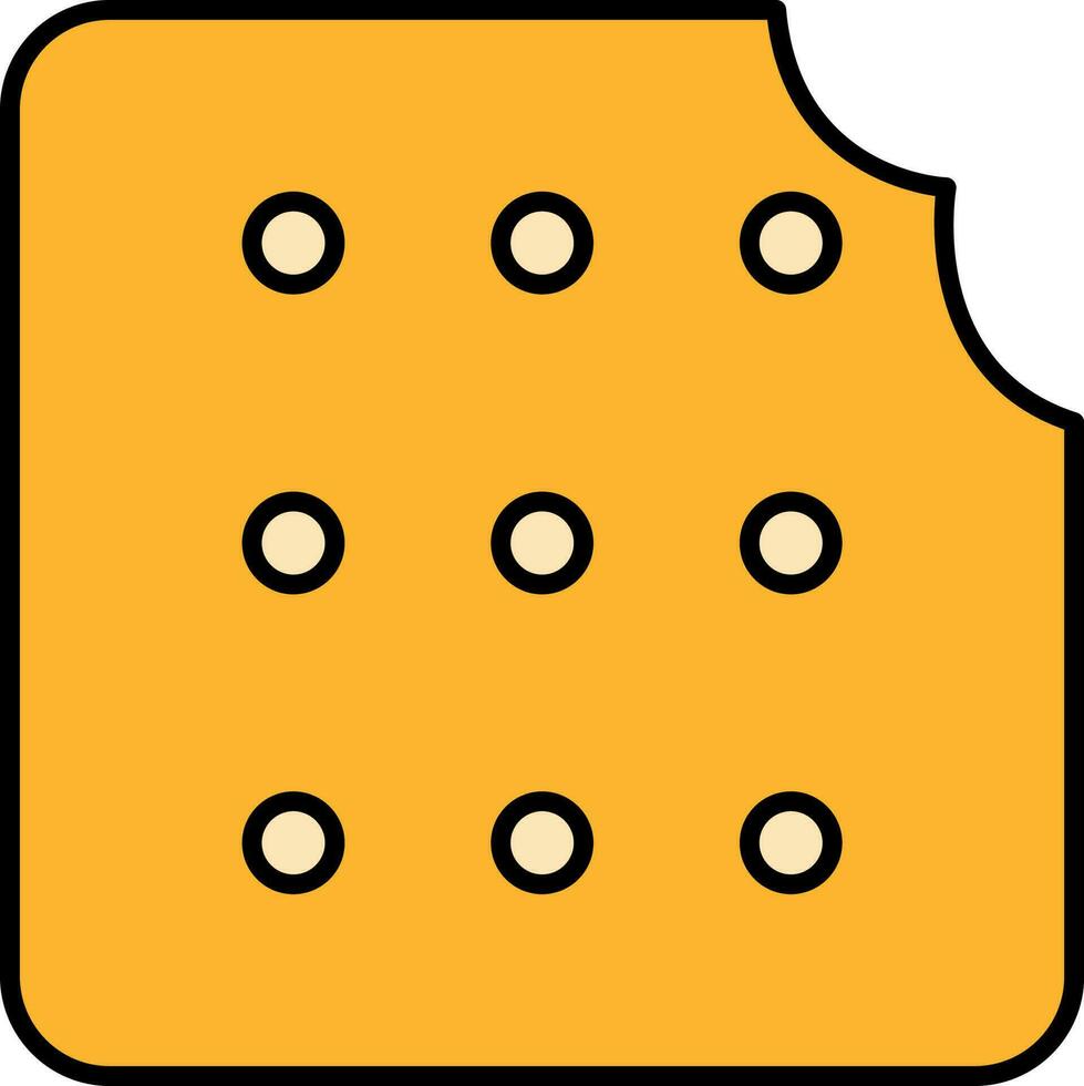 vector illustratie van biscuit in geel kleur.