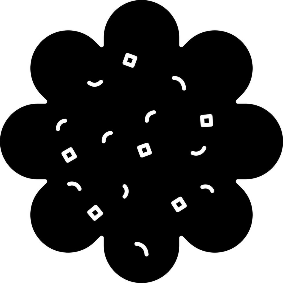 vlak stijl koekje icoon in zwart en wit kleur. vector
