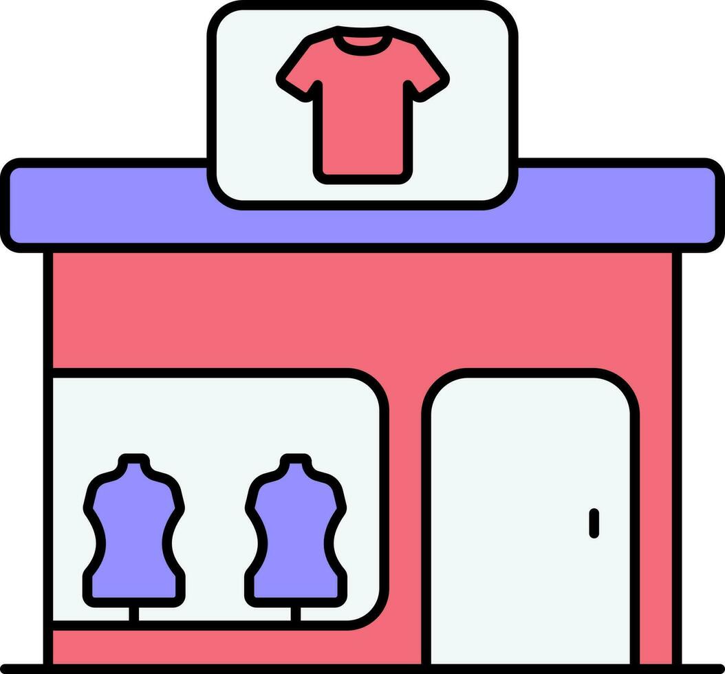 naaien of kleren winkel kleurrijk icoon. vector