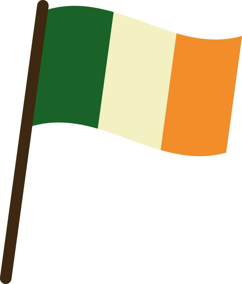 golvend Ierland vlag icoon in vlak stijl. vector