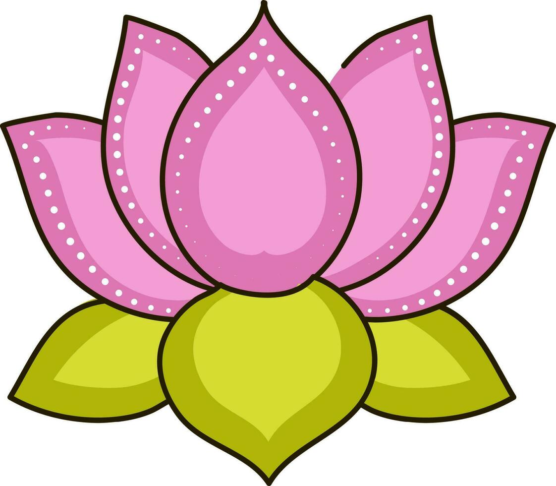 vlak illustratie van bloeiend roze lotus bloem Aan wit achtergrond. vector