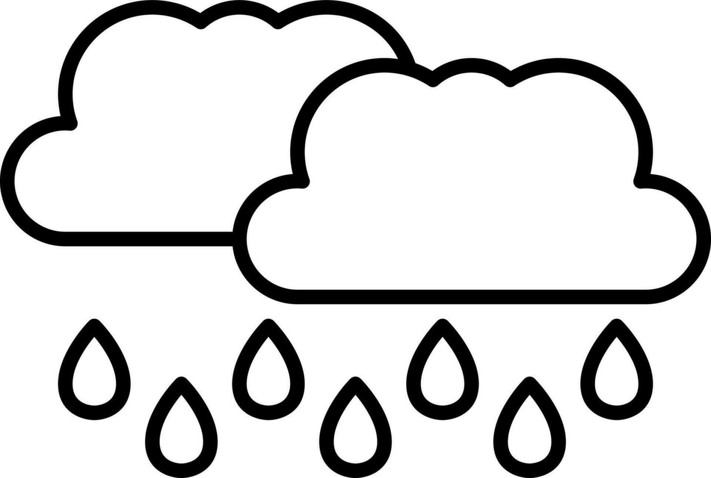 regen wolken icoon in zwart schets. vector