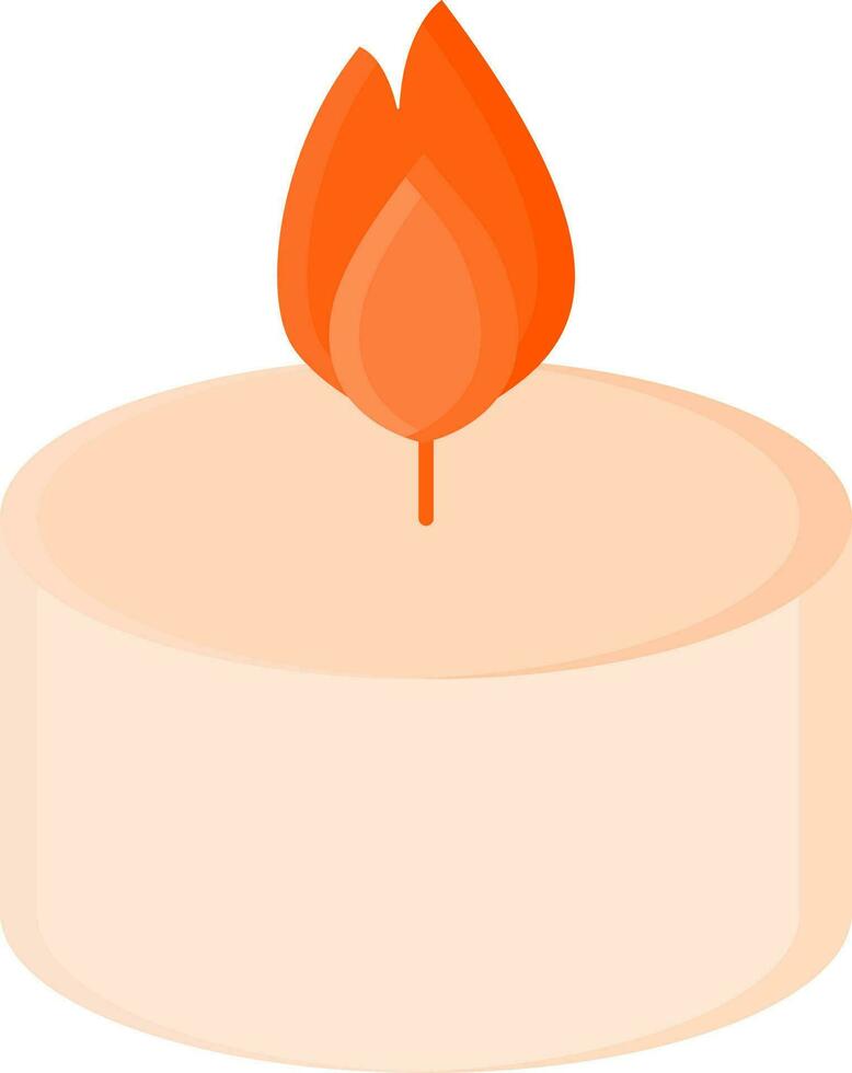 verlichte kaars icoon in oranje kleur. vector