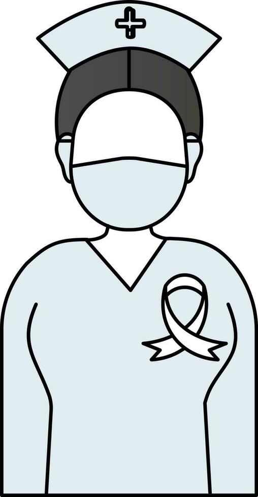 oncoloog verpleegster icoon in blauw kleur. vector