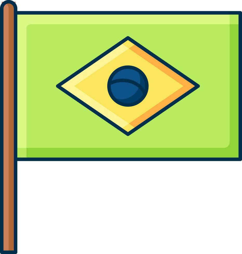 illustratie van Brazilië vlag icoon in vlak stijl. vector