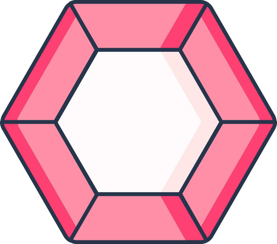 zeshoek diamant icoon in roze kleur. vector