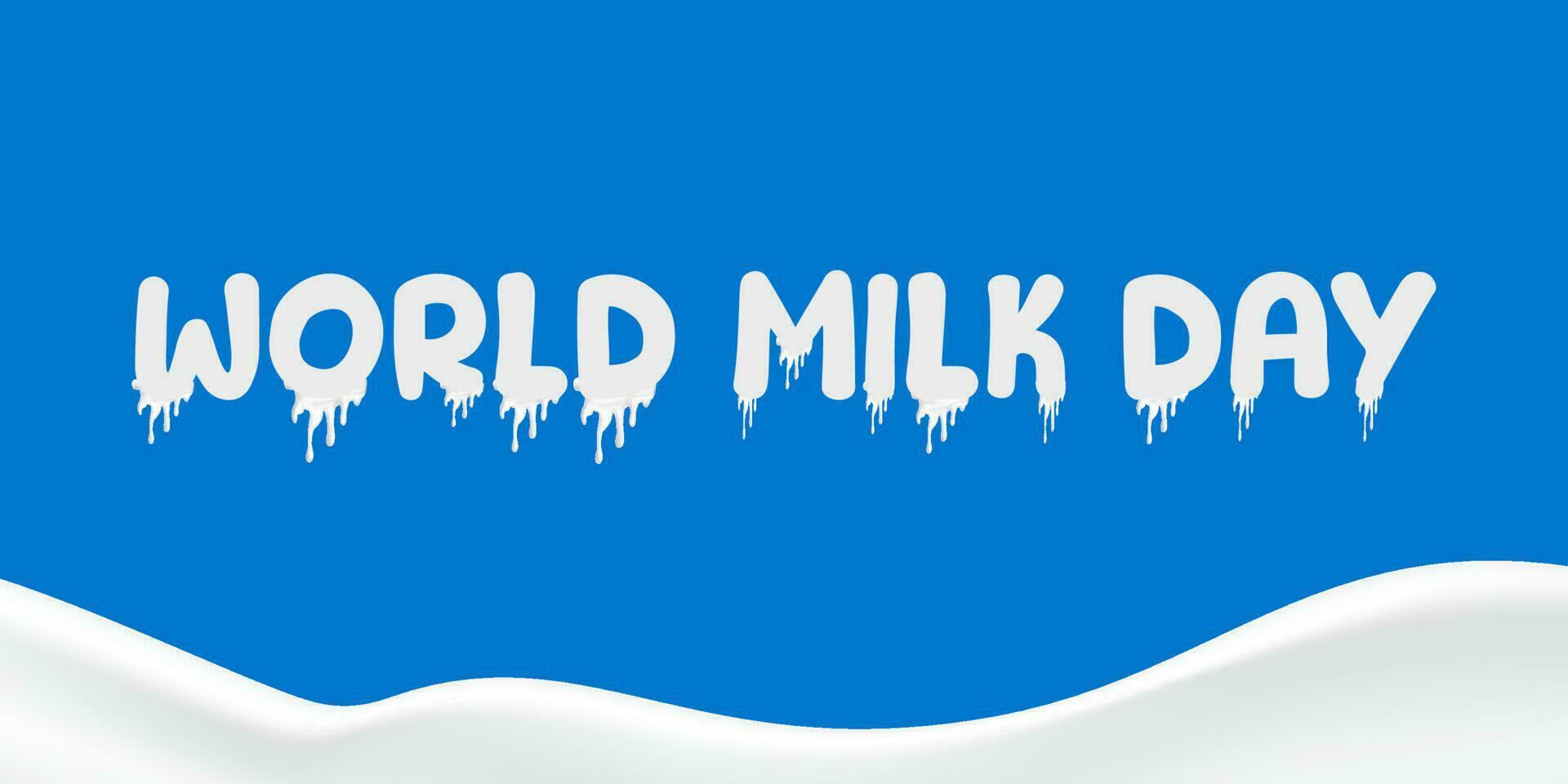 wereld melk dag, zuivel Product concept met vallend melk plons, vector illustratie en ontwerp.