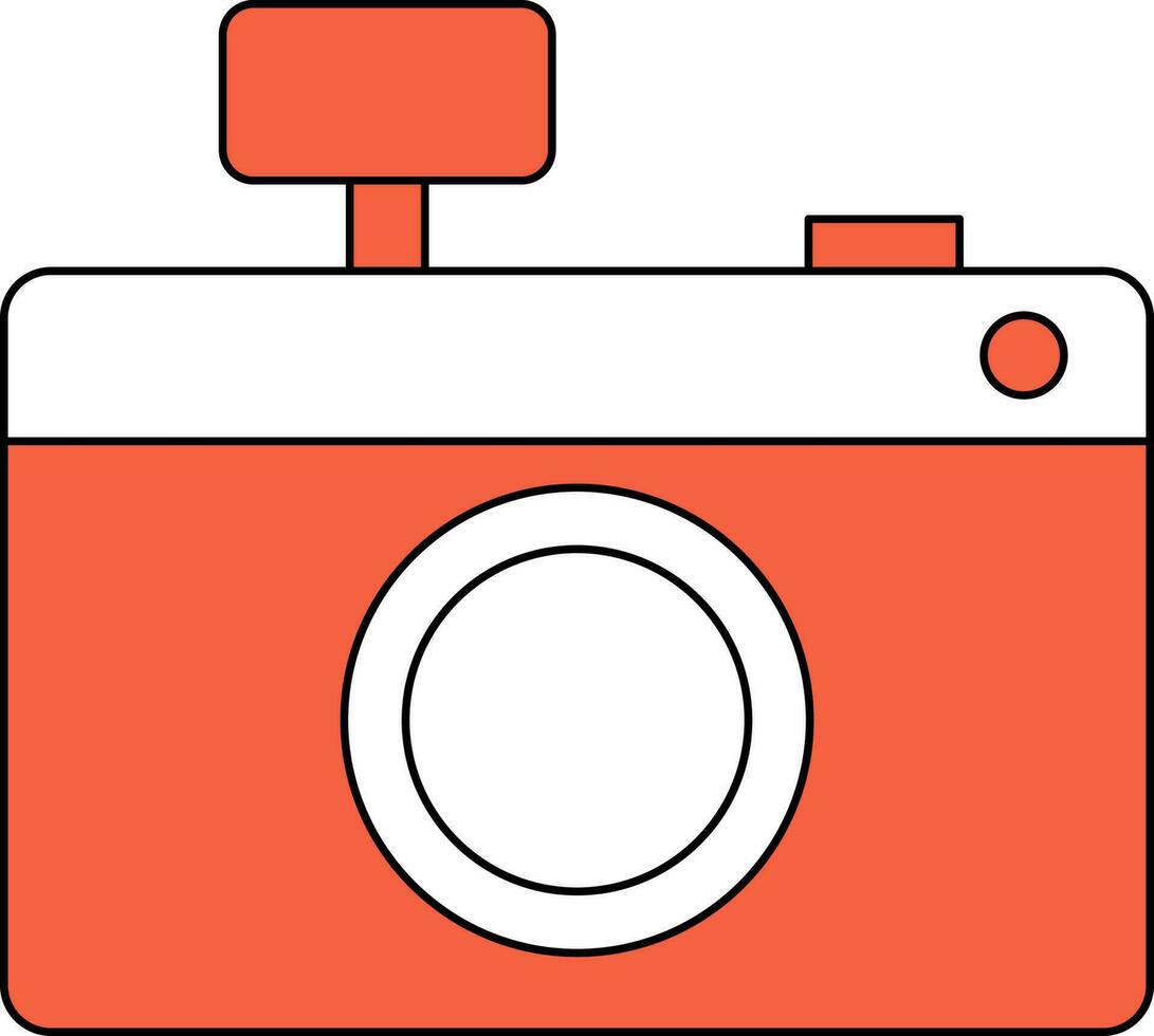 geïsoleerd camera icoon in wit en oranje kleur. vector