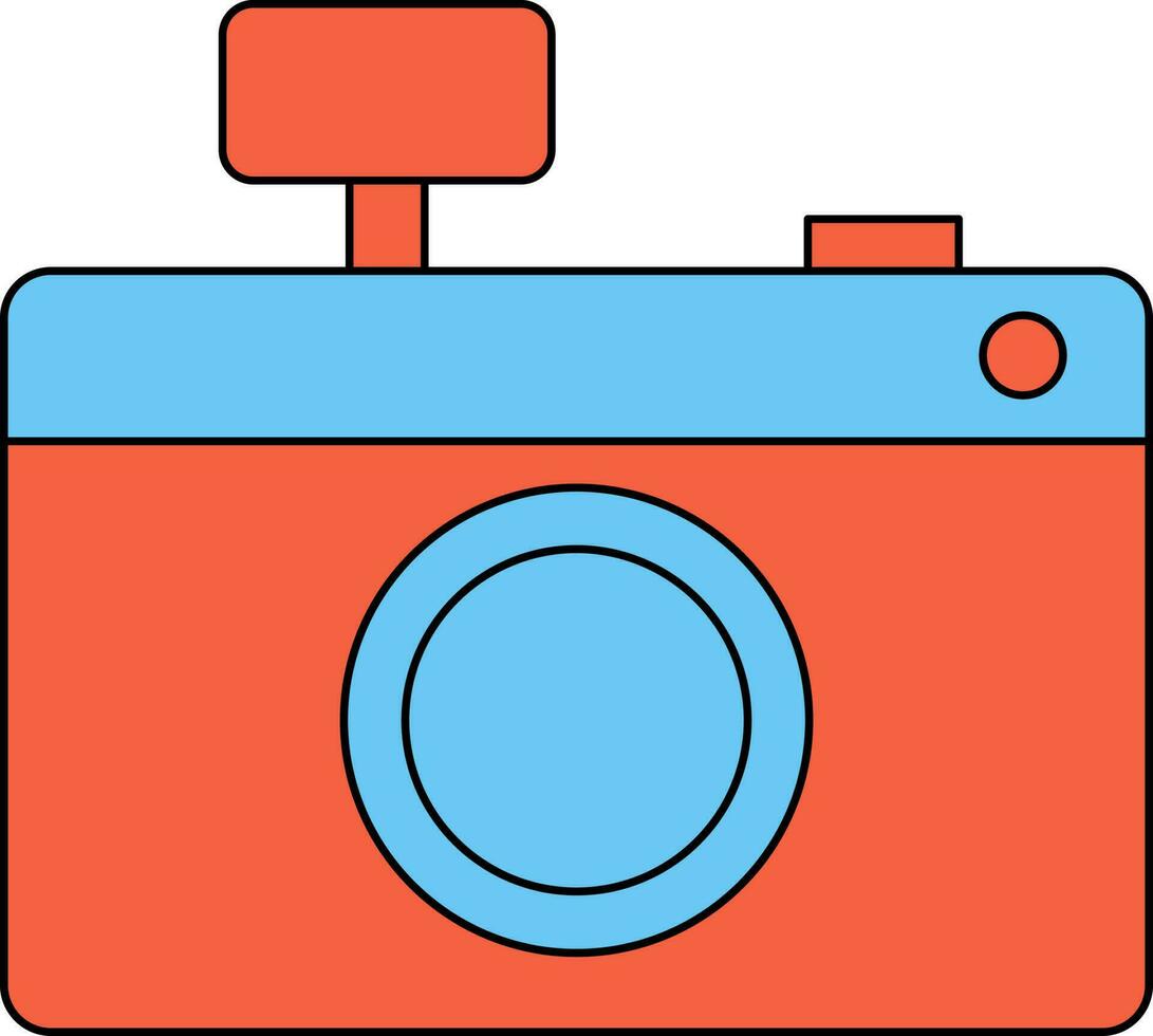 geïsoleerd camera icoon in blauw en oranje kleur. vector