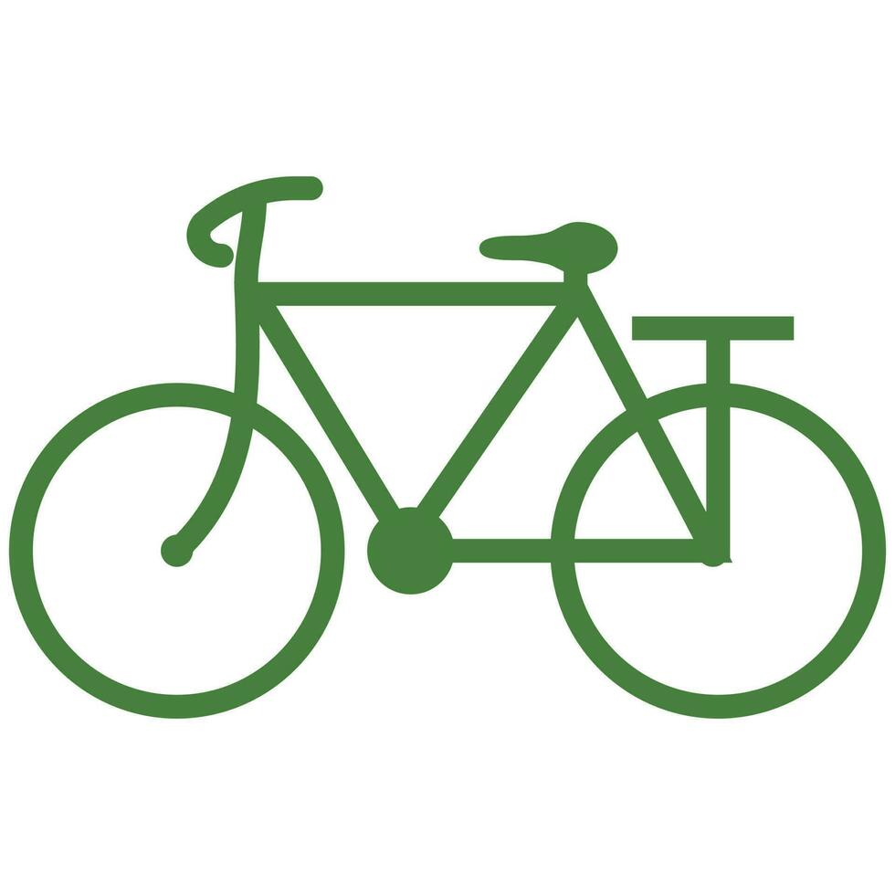 vlak stijl fiets in groen kleur. vector