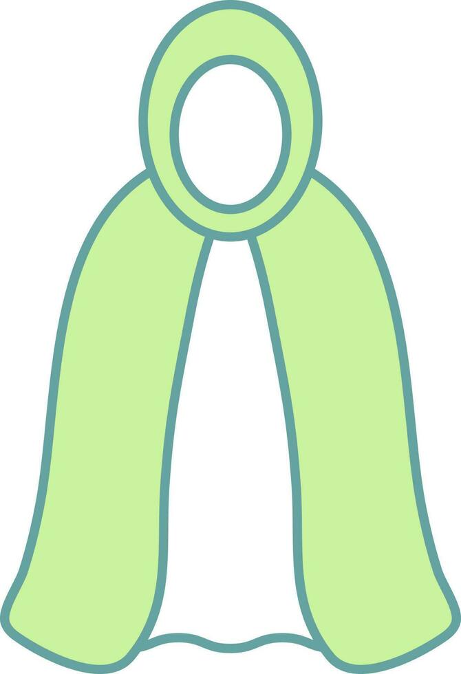 illustratie van kaap of mantel icoon in groen en wit kleur. vector