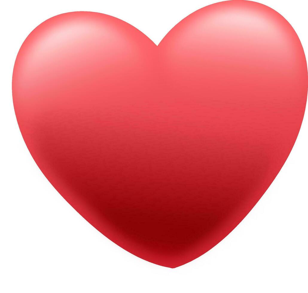 glanzend rood hart Aan wit achtergrond. vector
