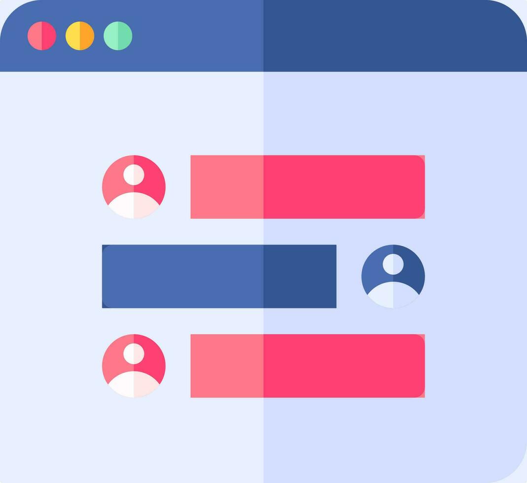 online groep babbelen icoon in roze en blauw kleur. vector