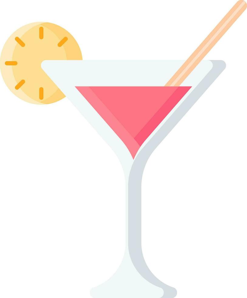 illustratie van cocktail drinken icoon in rood en geel kleur. vector