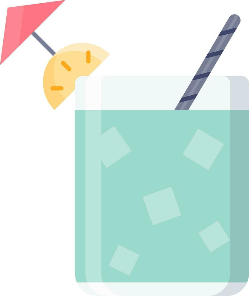 verkoudheid drinken glas met paraplu, rietje icoon in kleurrijk vlak stijl. vector