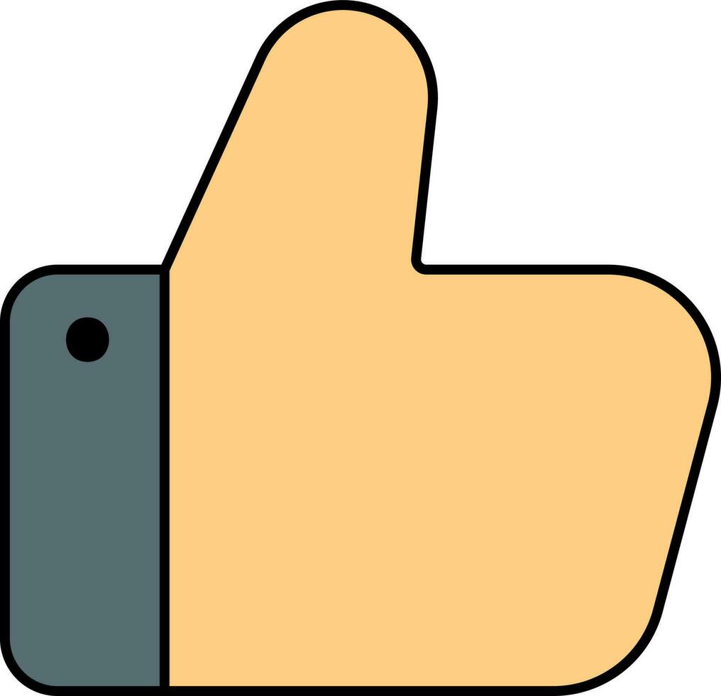 Leuk vinden of duimen omhoog icoon in oranje en grijs kleur. vector
