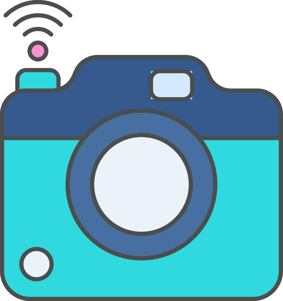 illustratie van camera icoon in blauw kleur. vector