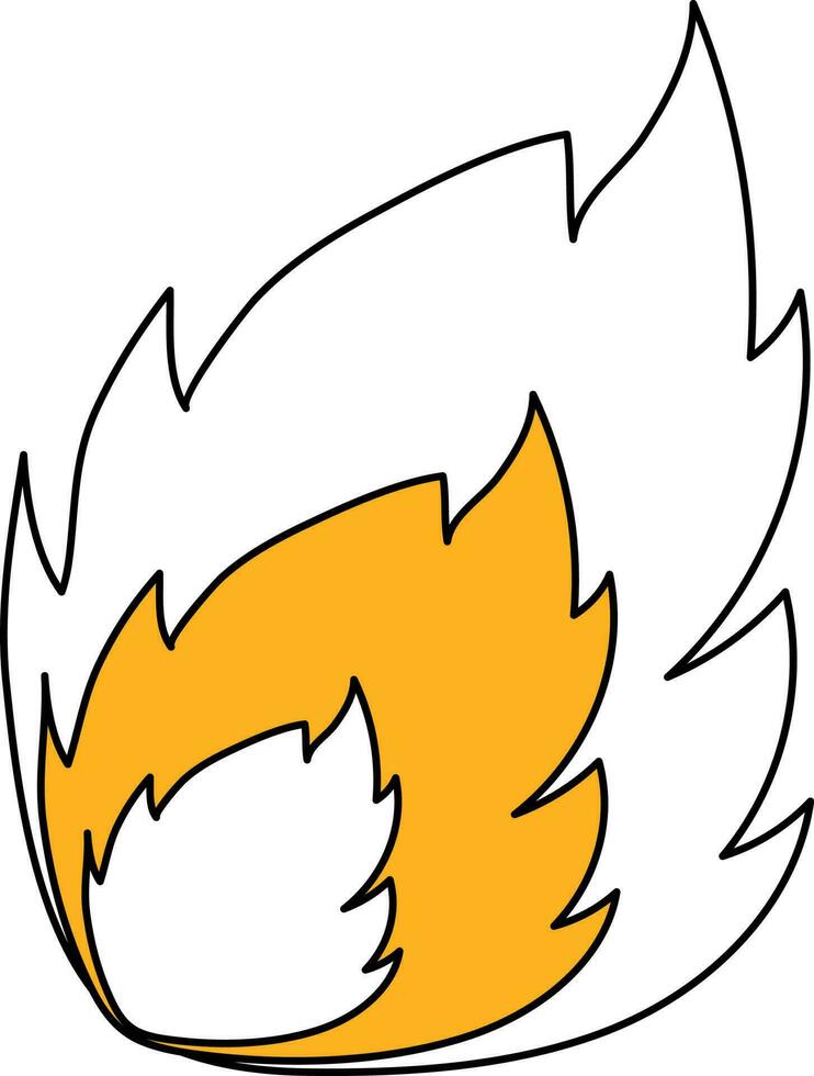illustratie van brand icoon in wit en geel kleur. vector