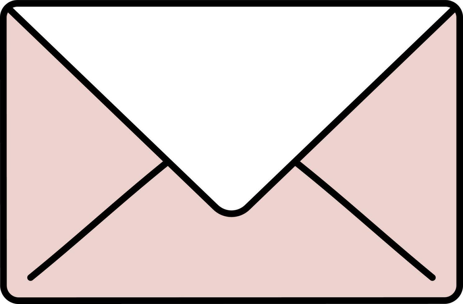 illustratie van envelop icoon in roze en wit kleur. vector