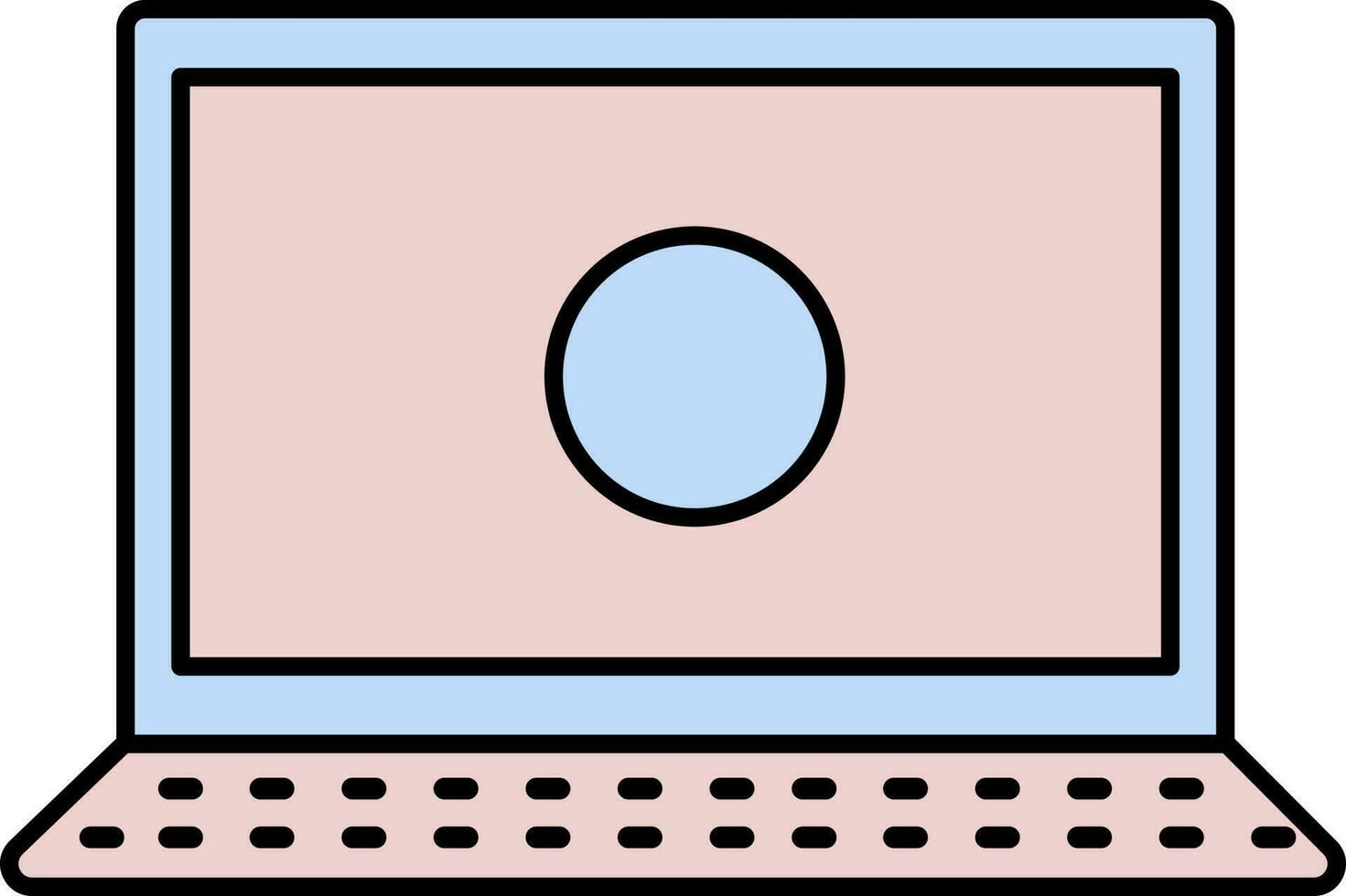 illustratie van laptop icoon in roze en blauw kleur. vector