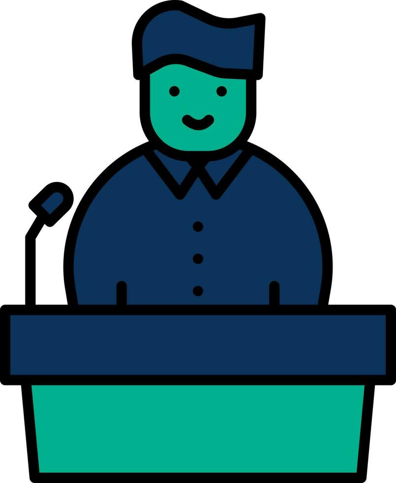 illustratie van politicus icoon in blauw en groen kleur. vector