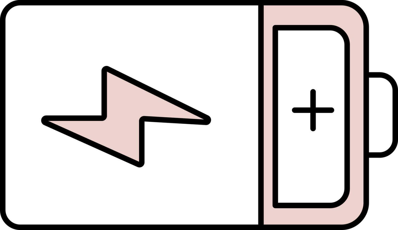 opladen accu icoon of symbool in roze en wit kleur. vector