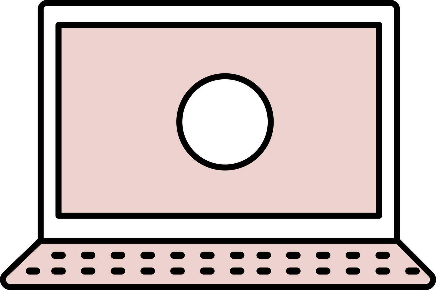 illustratie van laptop icoon in roze en wit kleur. vector
